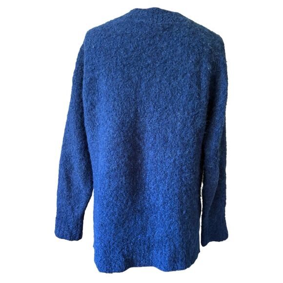 Wrap London Bouclé round neck sweater Alpaca  Deep Cobalt Blue size 4 6 - Picture 3 of 8